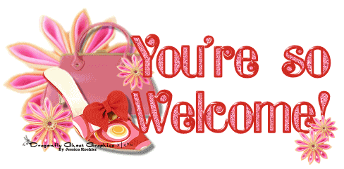 Red gliittering image of welcome