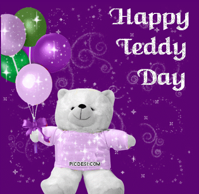 Happy Teddy Day Glitter