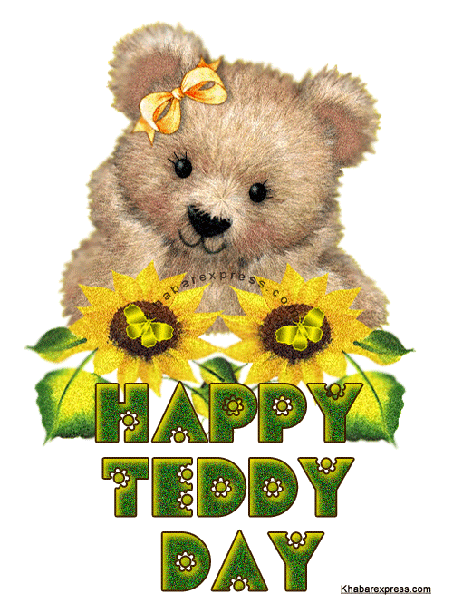 Happy Teddy Day Glitter Ecard
