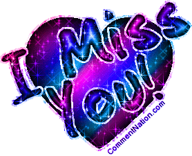 I Miss You Pink And Purple Glitter Heart
