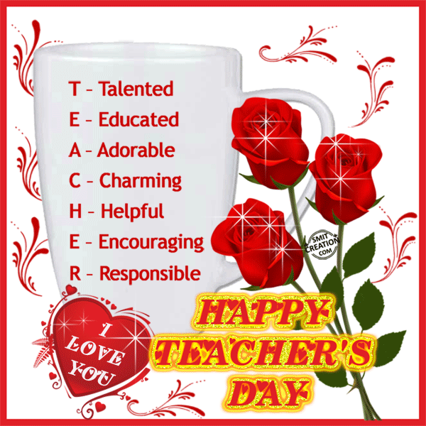 Happy Teacher's Day Glitter Gifs 1