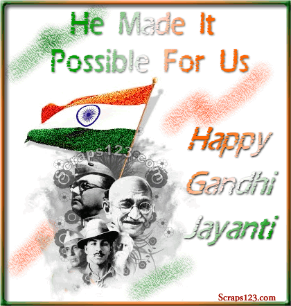 Wishes On Gandhi Jayanti Glitters 5